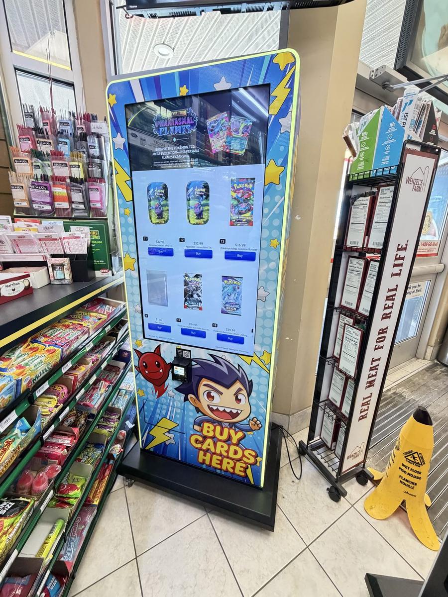National Card Vending trading card machine on location